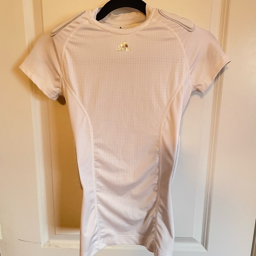 Adidas Athletic Padded Football White Performance Tee